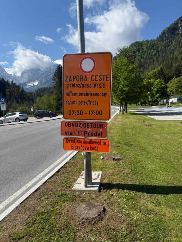 The Road to Vršič Pass Is Open and Accessible Up to Erjavčeva koča